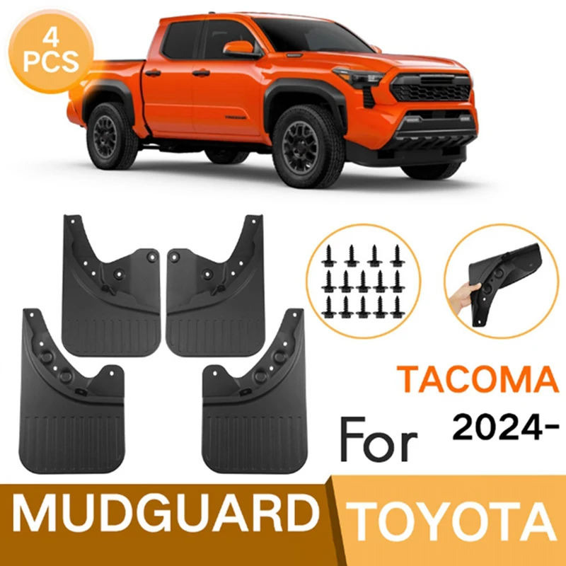 Car Mudguards For Toyota Tacoma 2024 Front Rear Mud Flaps Guards Splash Fender Car Exterior Parts