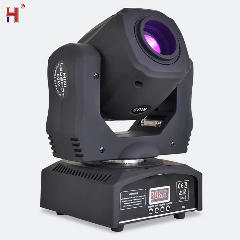 

LED Disco Lights Mini Ledspot 60W Lyre Projector Moving Head With Rotating 3 Face Prism Effect DJ Disco Light For Party Wedding