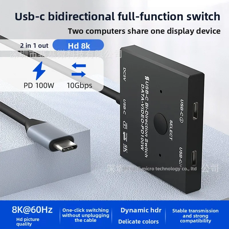 Usb Gbps C Kvm Switch In Out K Hz Bi-Directional Switcher Pd W Charging Data Laptop Tablet Monitor Keyboard Mouse