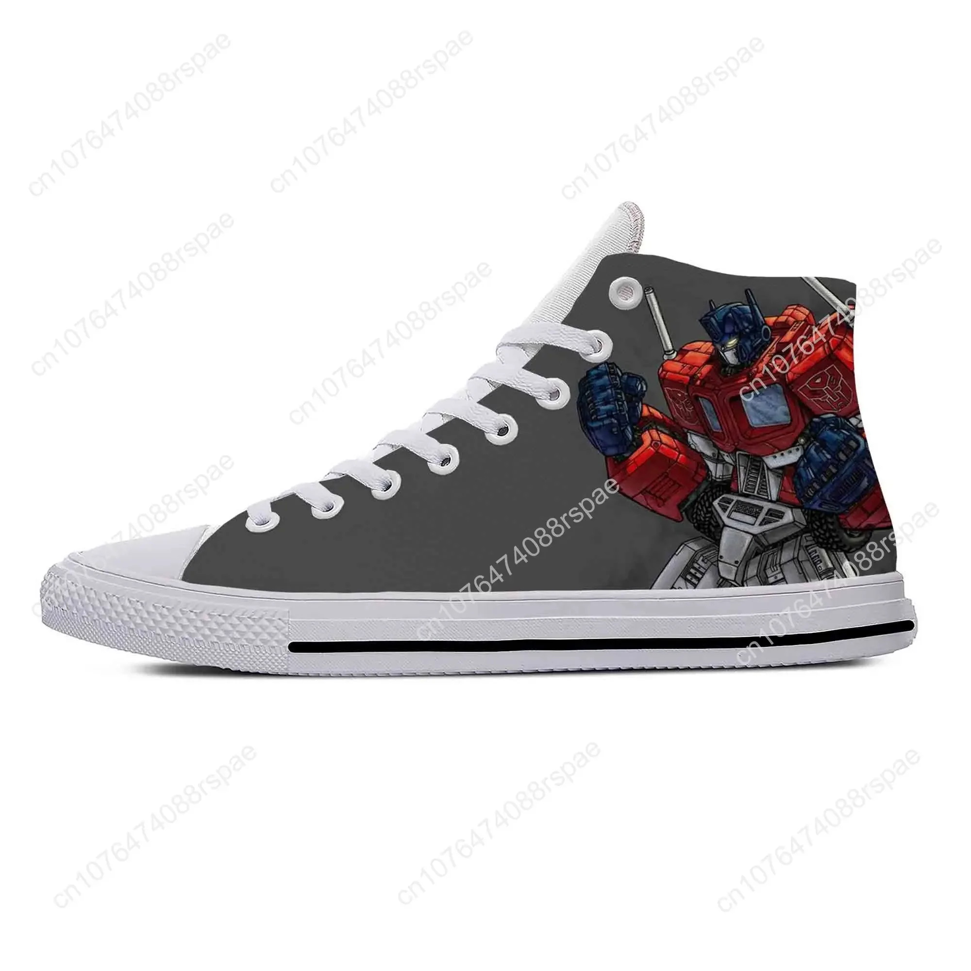 Hot Anime Cartoon Manga Transformer Optimus Prime Casual Shoes High Top Lightweight Men Women Sneakers Breathable Board Shoes