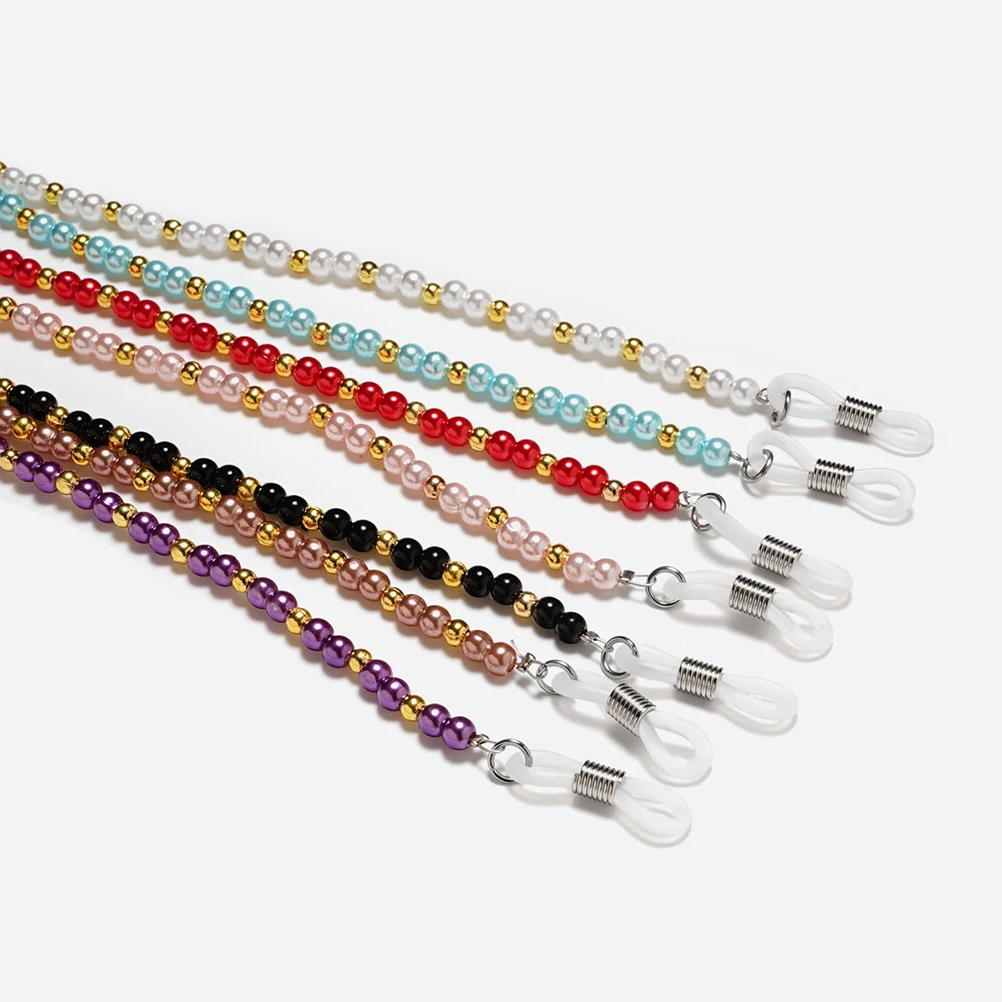 

4pcs Handmade Beaded Sunglasses Chain Glasses Retainer Neck Strap Vintage Metal Eyeglass Holder Cord For Women Men Red Purple