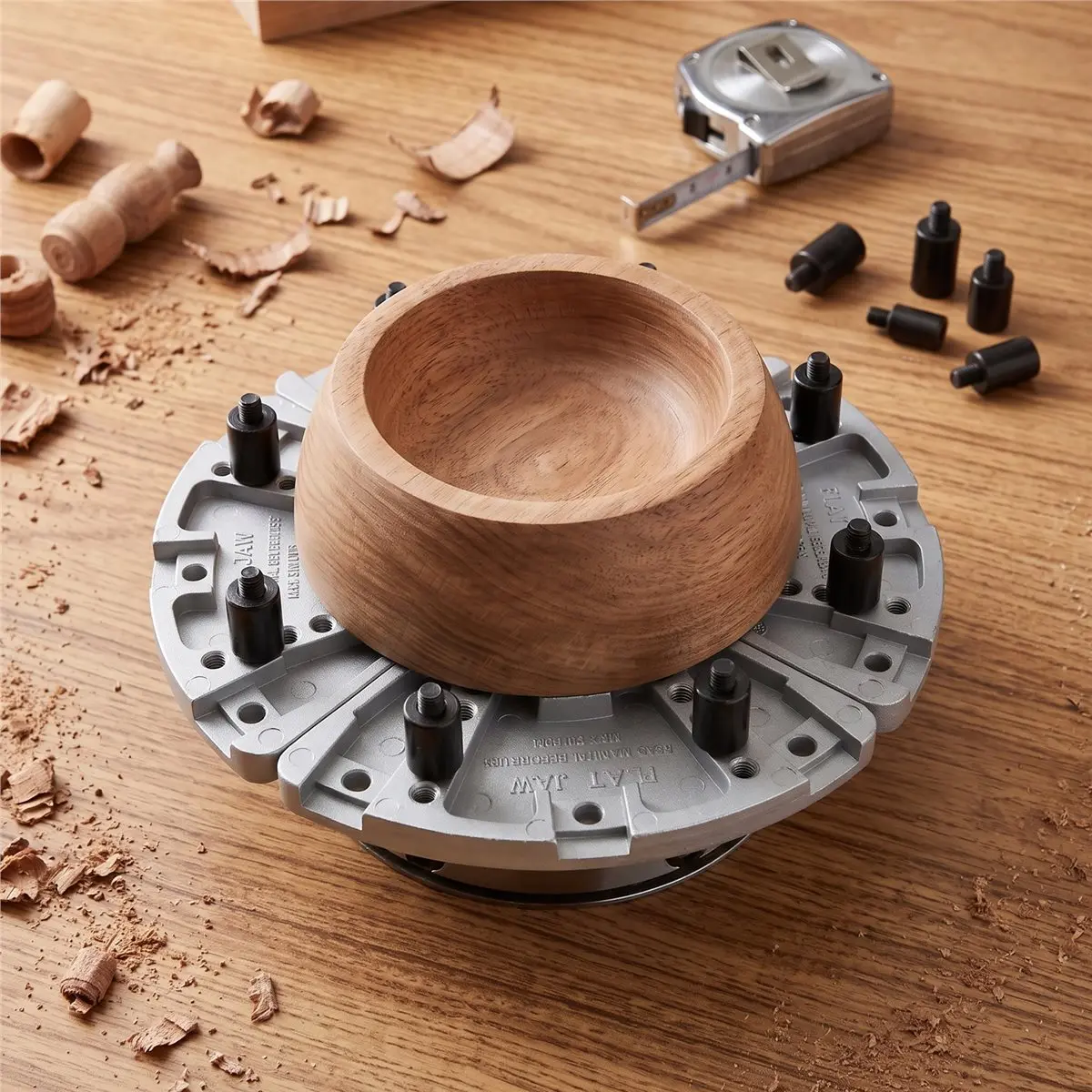 *A* 8Inch Flat Lathe Chuck Jaw Set for Wood Lathe Key Chuck &Scroll Chuck Flat Jaw Set with Buffer Kit for Wood Lathe Chucks