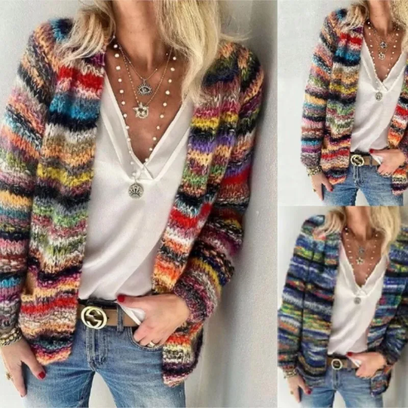 

Sweater Knitted Cardigan Thin Loose Jacket For Women Casual Y2k Crop Clothes Elegant Female Clothing Fashion Top cardigan