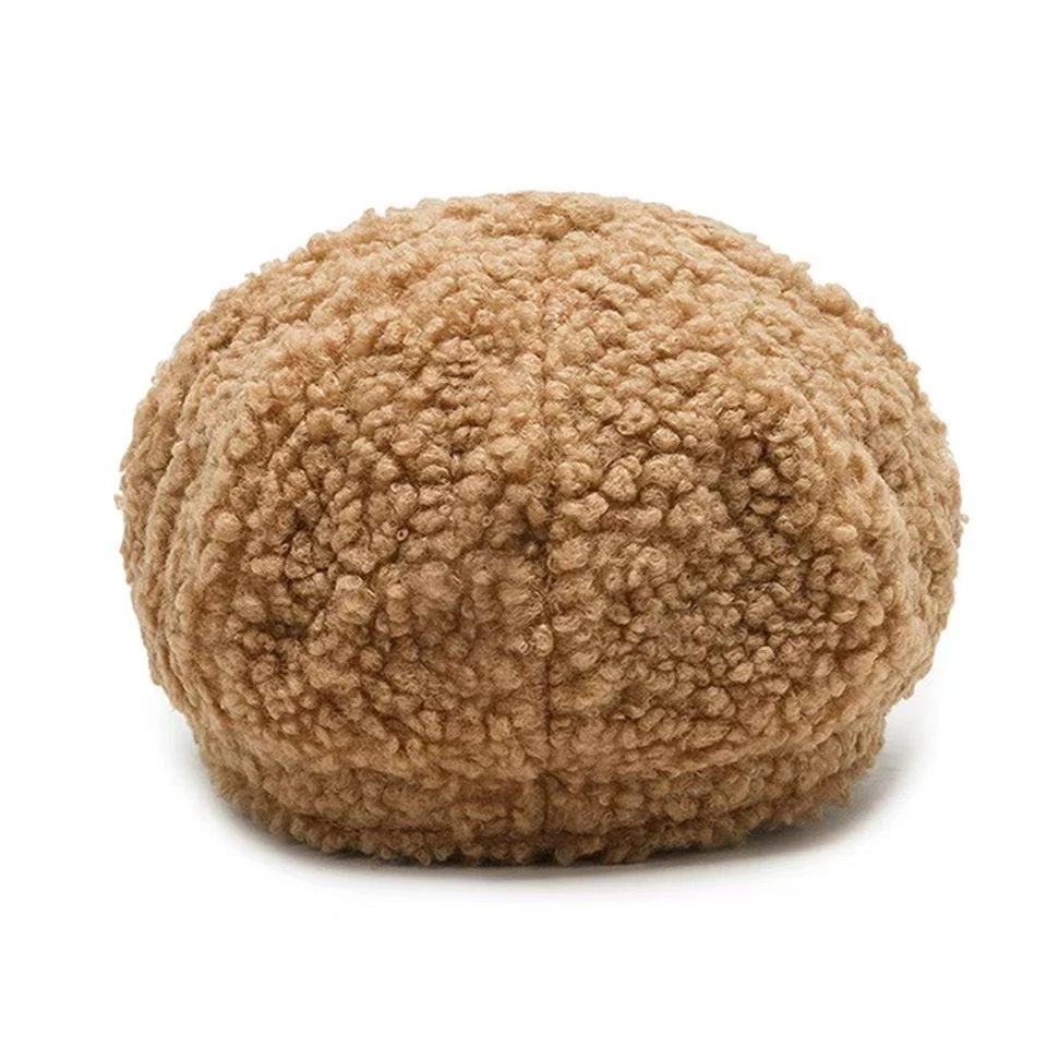 قبعات نسائية من صوف الضأن للخريف والشتاء، قبعة مثمنة مناسبة تمامًا للرسام #5