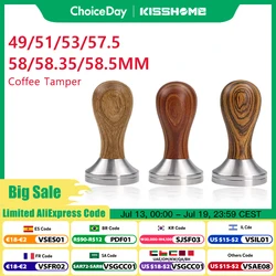 Coffee Tamper 41mm 49mm 51mm 53mm 57.5mm 58.35mm Wooden Handle Stainless Steel Delonghi Breville Barista Espresso Accessories