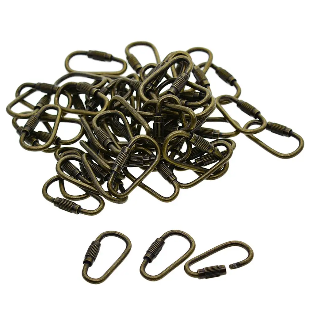 Screw Locking Clasp Ring Steel Key Chain Holder Drop Shape Key Ring DIY Supplies for Outdoor Camping