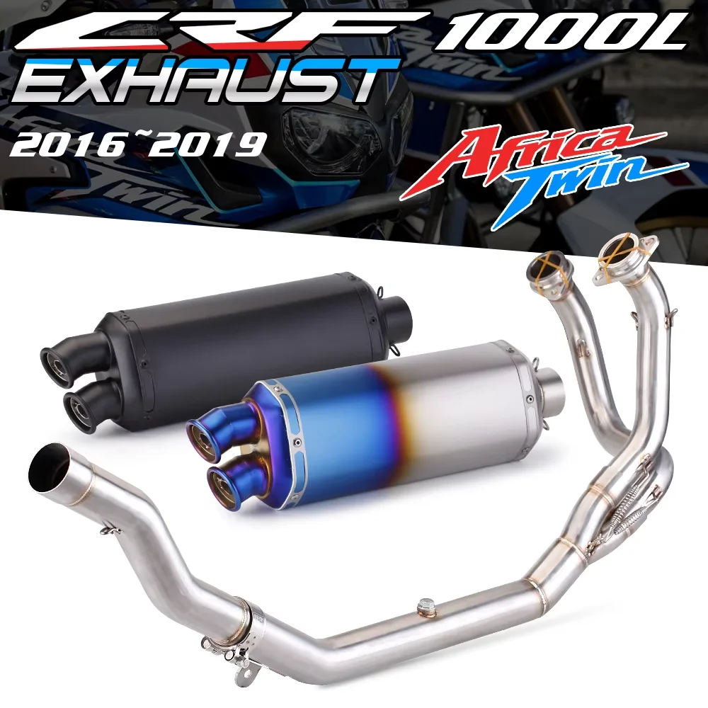 

FOR CRF1000L AFRICA TWIN crf1000 ADV SPORTS 2016-2019 Full System Motorcycle Exhaust Front Link Pipe Double Hole Muffler