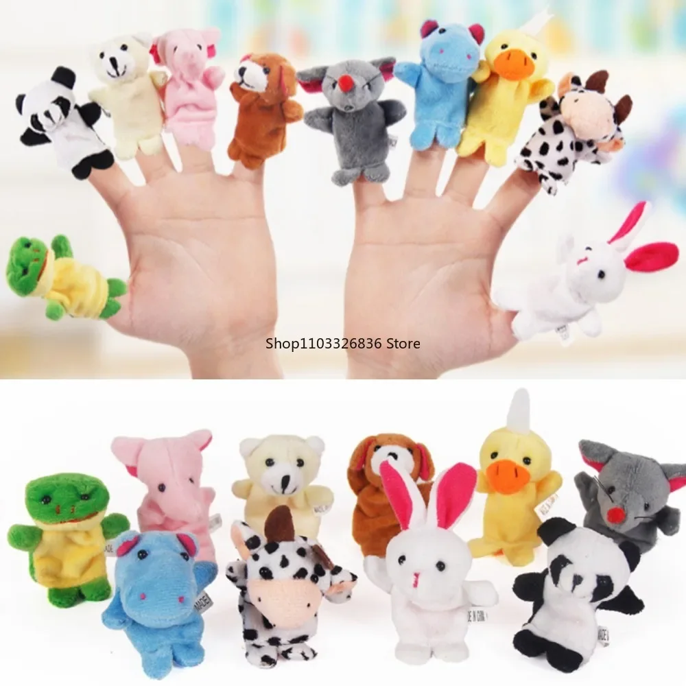 10/5Pcs Cartoon Hand Doll Finger Puppet Baby Children Story Early Education Soothing Doll Plush Toy Party Favors Gifts For Kids