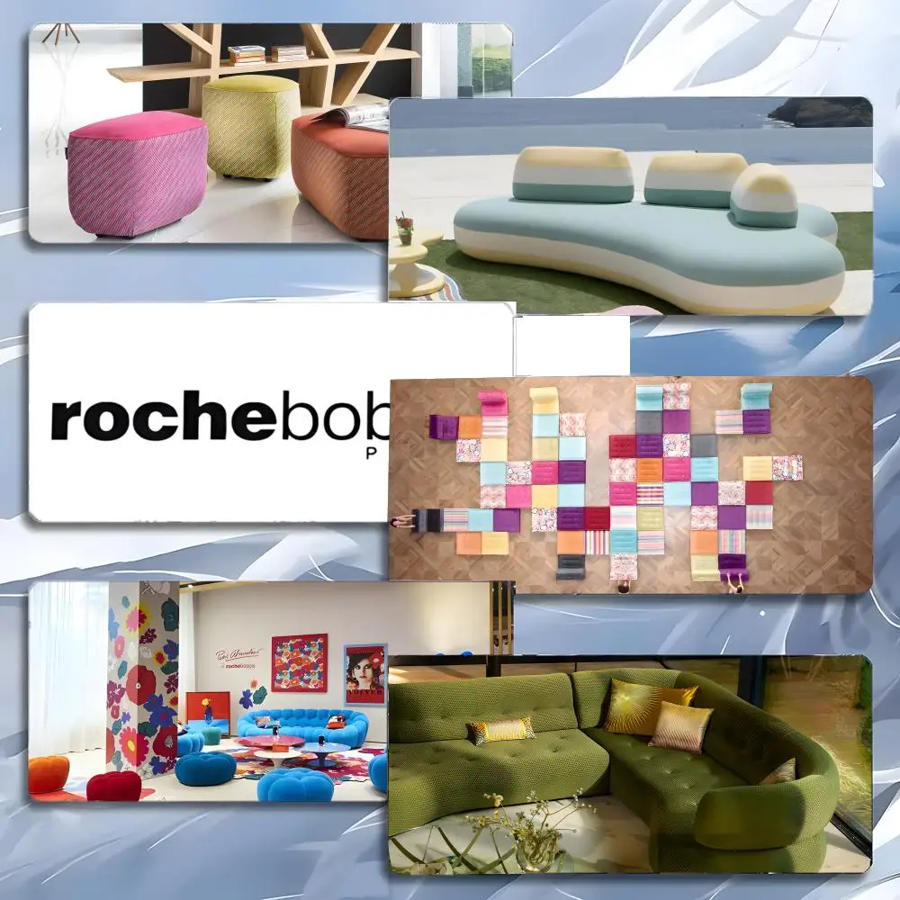 Tapis de souris de luxe de la marque Roche Bobois, grand tapis de souris pour jeux, avec bords renforcés, épais, pour ordinateur de bureau