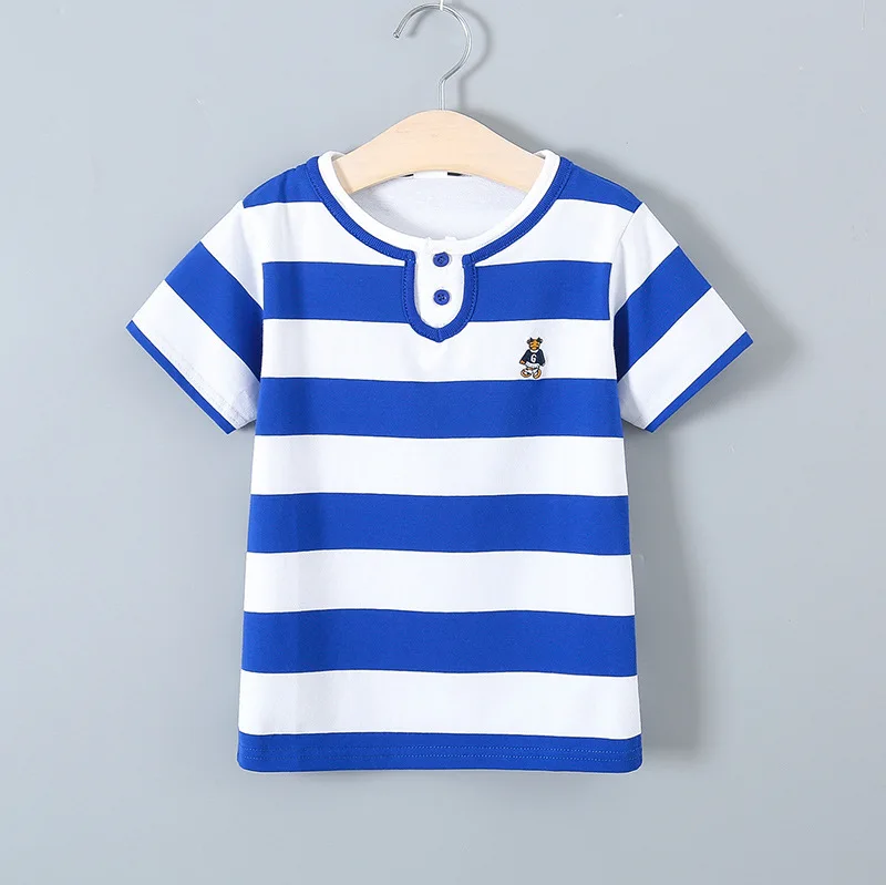 

3-14Yrs Baby Boys Short Sleeve T Shirt Top Tee Kids tshirt Summer Lovely Cotton Kids Tops Striped Shirt Tops Tees Boys Clothes