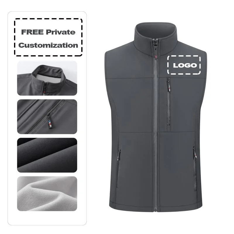Free Logo Printing Stand Collar Vest - 500g Lightweight Thermal Vest Double Yarn Shell With Windproof Body Warmer For Outdoor