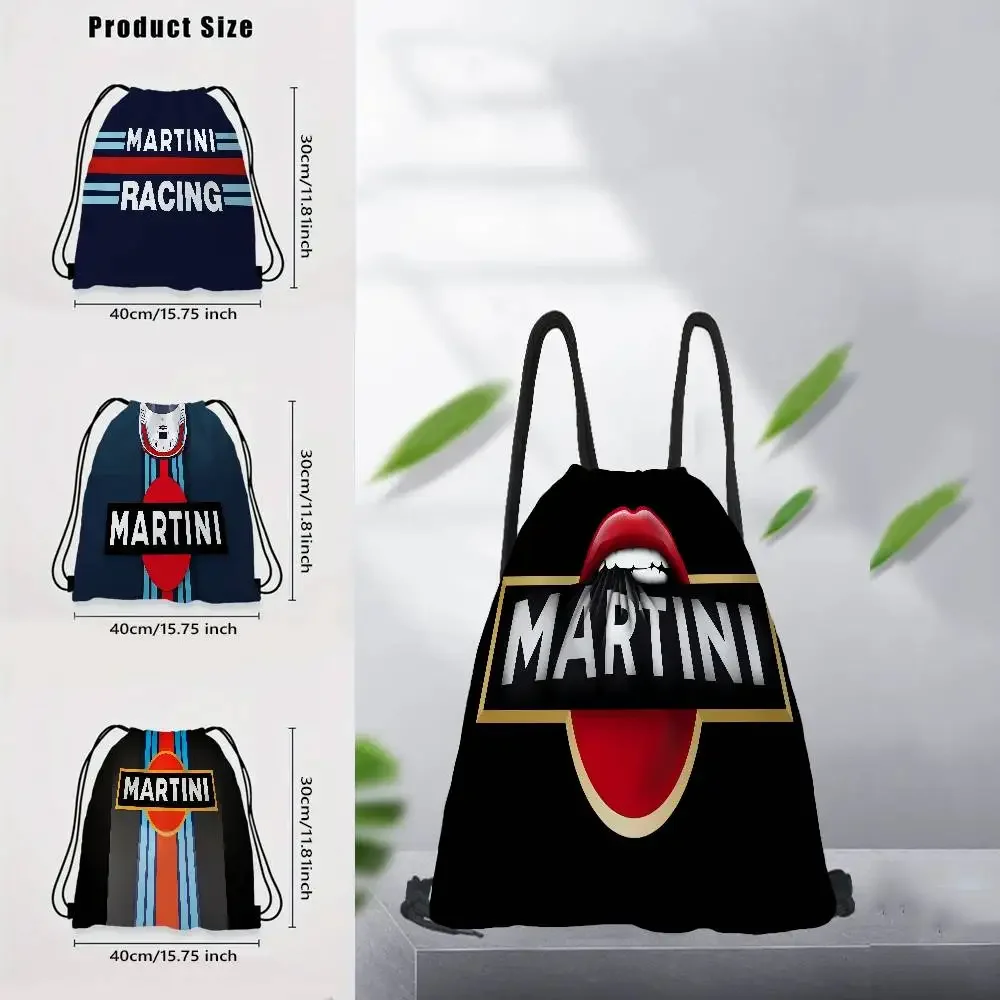 Mochila con cordón impresa M-Martini, bolsa de almacenamiento portátil para playa, Fitness, deportes, bolsa de tela para artículos diversos