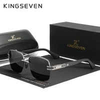 KINGSEVEN-gafas de sol polarizadas para hombre y mujer, lentes con degradado UV400, cuadradas, Retro, de medio Marco, a la moda, nuevo diseño