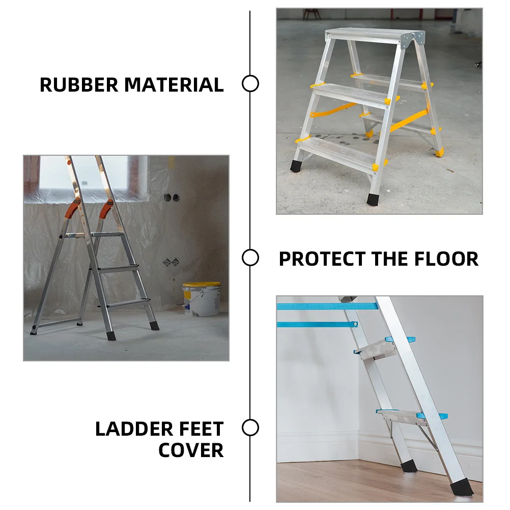 

4Pcs Ladder Feet Covers Rubber Non-Skid Pads Protective Foot Covers for Step Ladder Floor Protection Work Safety