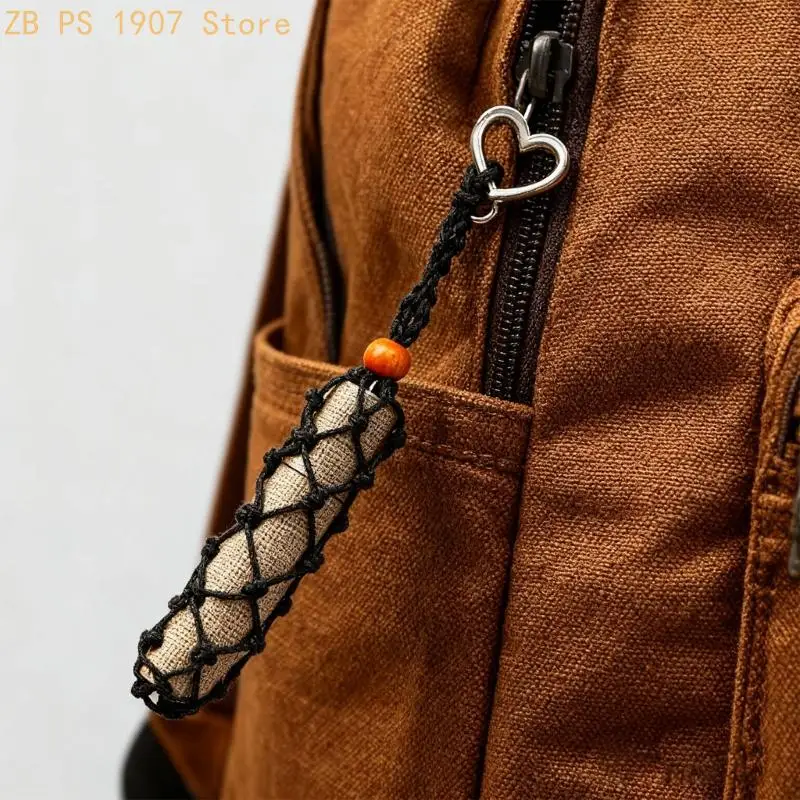 الشمع موضوع حلقة رئيسية اليدوية شبكة معدنية جيب أحمر الشفاه حامل حقيبة ملحق 55KA