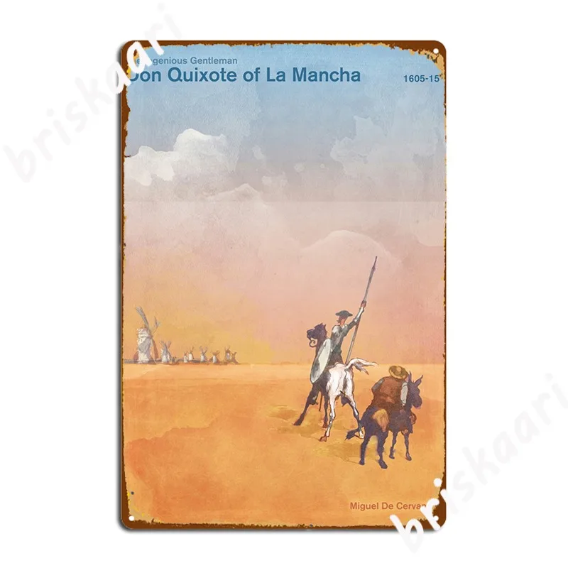 Póster De Don Quijote Miguel De Cervantes, placa De Metal personalizada, Bar, cueva, cine, cocina, cartel De estaño