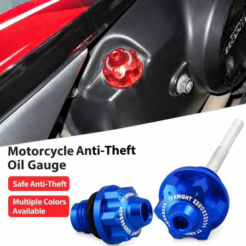 For Honda NSS350 Forza300 ADV350 Scooter Anti‑Theft Oil Dipstick Engine Screw‑Cap CNC‑Machined Refit Fitting Secure Motor Mod