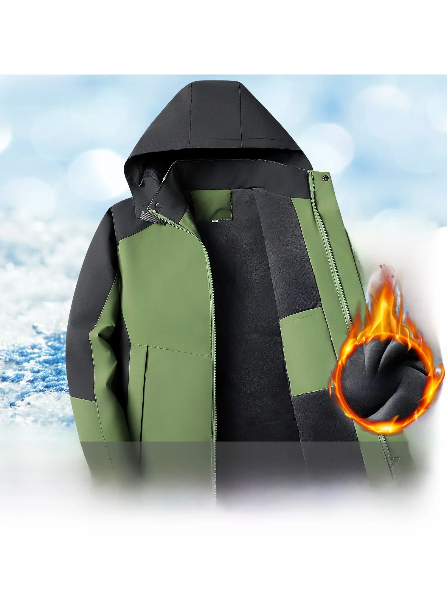 

Мужская хлопковая куртка на подкладке Thiened Fce, спецодежда, зимнее уличное морозостойкое пальто, большой размер, теплая молодежная одежда для путешествий