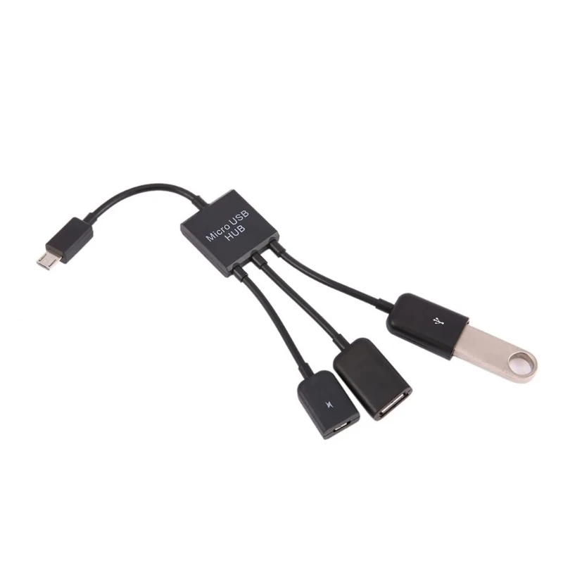 Répartiteur câble HUB 3 en 1 Micro USB vers 2 OTG, 3 ports, adaptateur Micro-USB type-c, convertisseur pour tablette, souris,