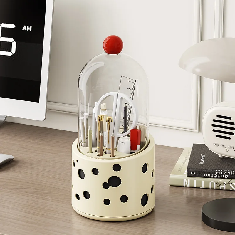 

Revolving pen holder desktop multi-functional student stationery storage box Office advanced cosmetics storage rack