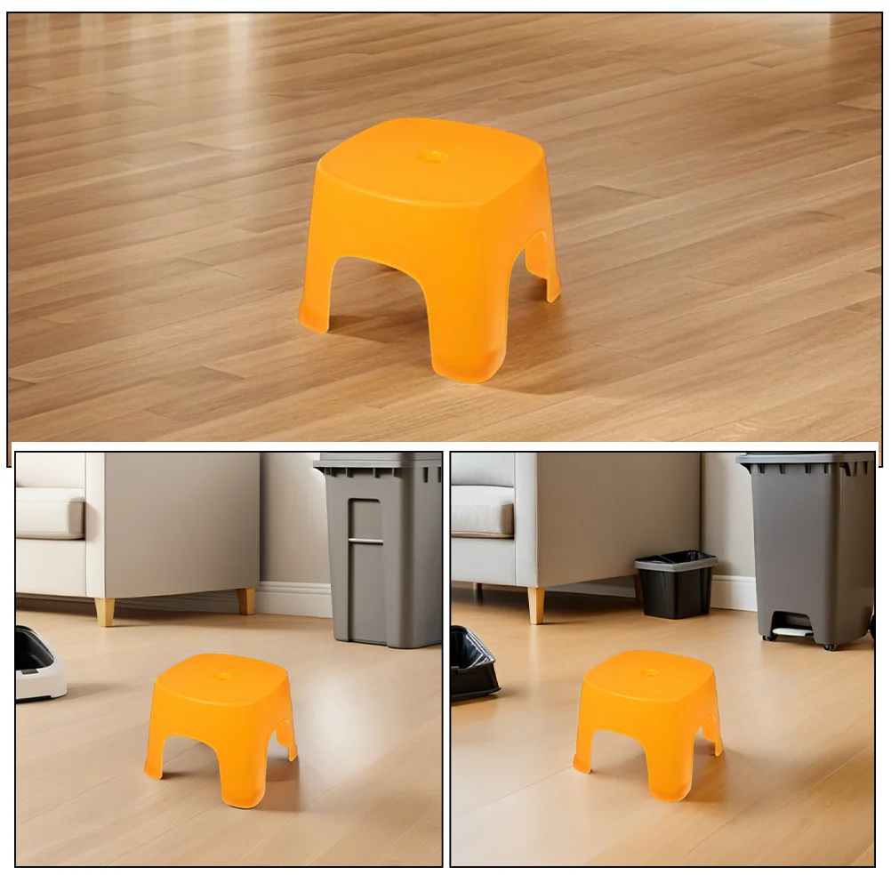 2pcs Multipurpose Stool: Compact Plastic Step Stool For Adults Elderly Bathroom Shower Toilet Bedroom Use, Small Household Foot