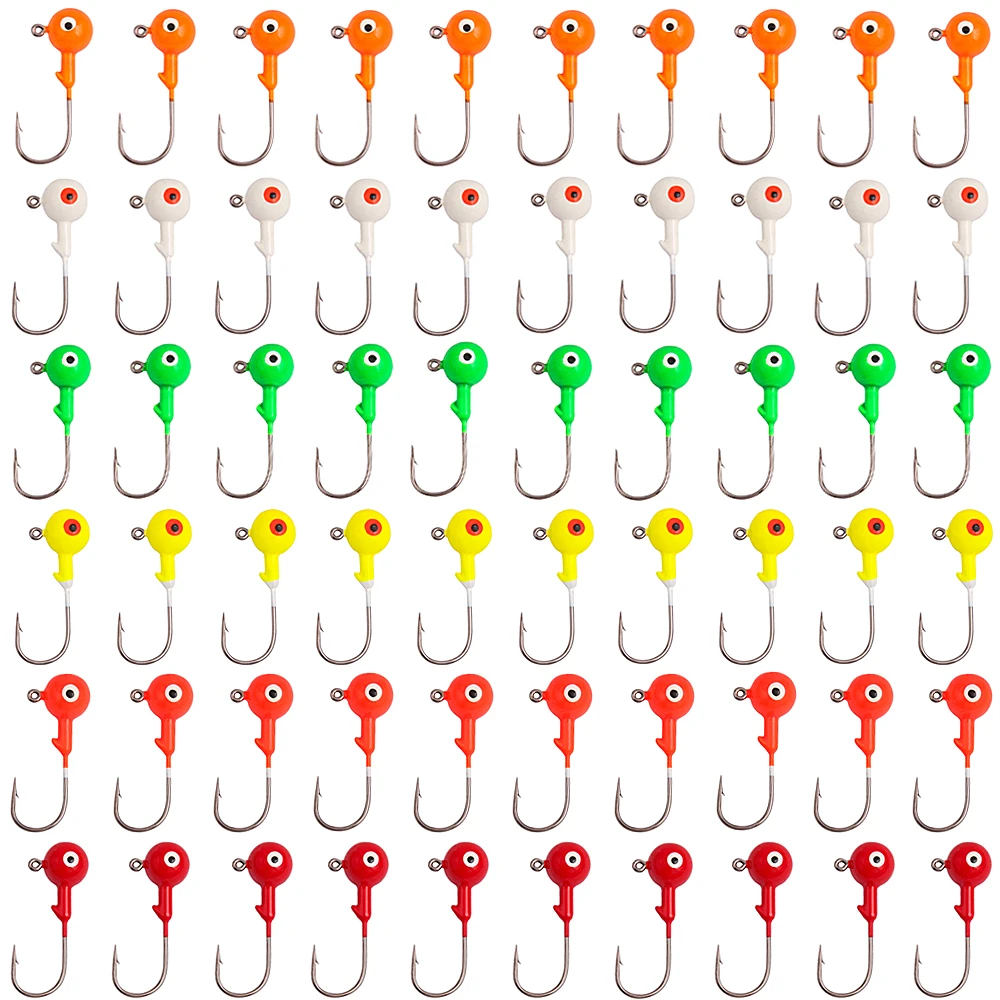 

60pcs Lead Jig Head Fishing Hooks Tools Accessories 1/2/3.5g Carp Fishing Goods Lures Supplies New Jig Head Fishhooks