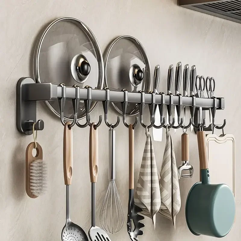 Wall Hangers Kitchen Organizer Hooks No Drill Rack for Kitchen Utensils Knife Holder Cutting board Spoon Lid Storage Accessories