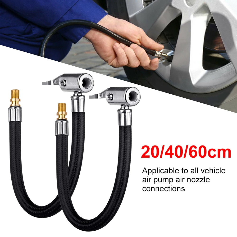 Car Tire Inflator Hose Inflatable Air Pump Extension Tube Adapter Twist Tyre Connection Locking Air Chuck for Bike Moto