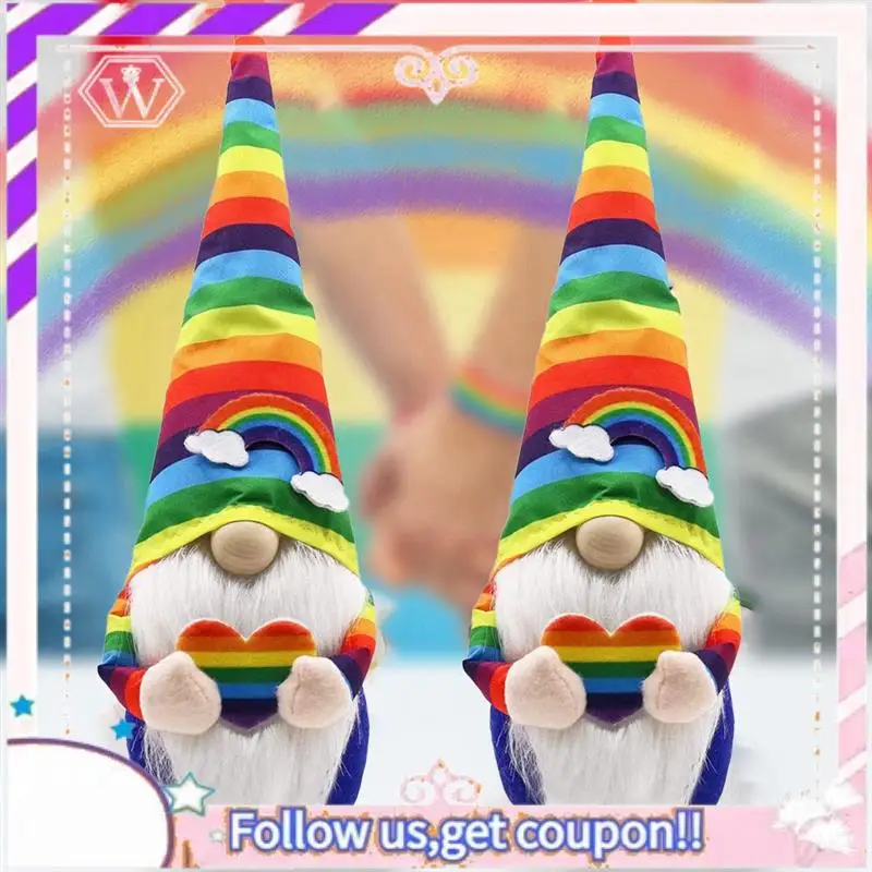 Y74A-Pride Month Gnomes Rainbow Scandinavian Cute Halloween Decor LGBTQ Cheer Up Gift