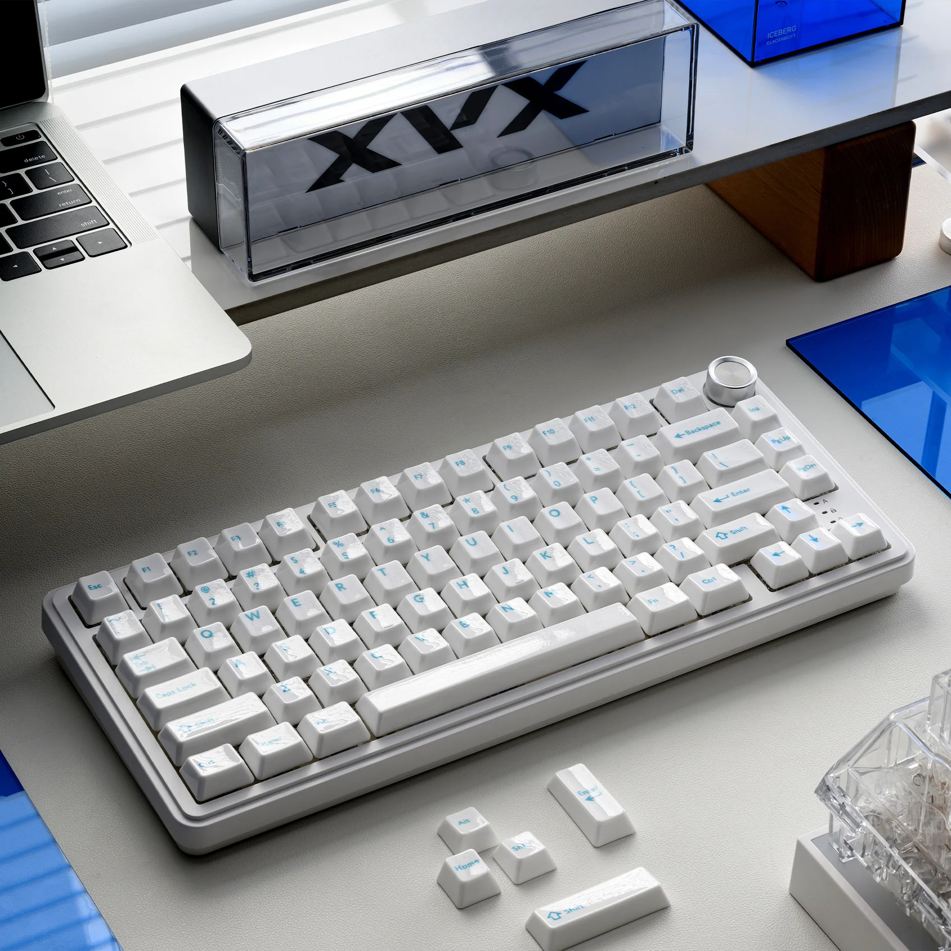 Key Ceramic Keycap Set Top Print Custom Gaming Replacement Keycaps Layout Cross Axis Magnetic Switch Keyboards Gift Box