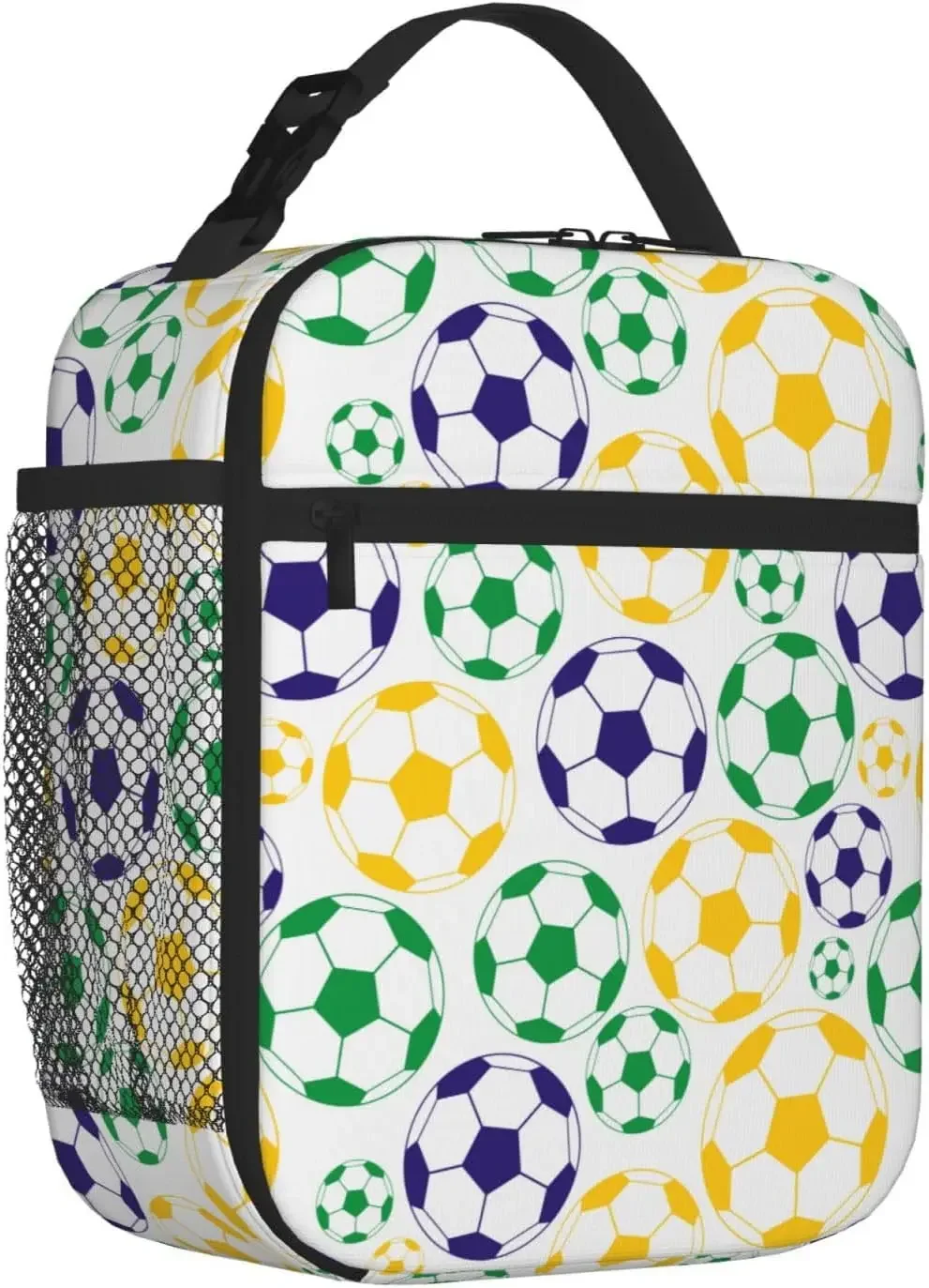 

Soccer Balls Lunch Bag Insulated Reusable Lunch Box Lunch Tote Lunchbox Portable Bento Bags For Men Women Office Work