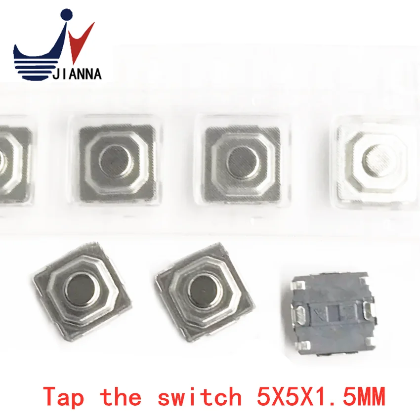 Touch switch 5X5X1.5MM patch four-pin waterproof copper head 5.2*5.2*1.5 pin button