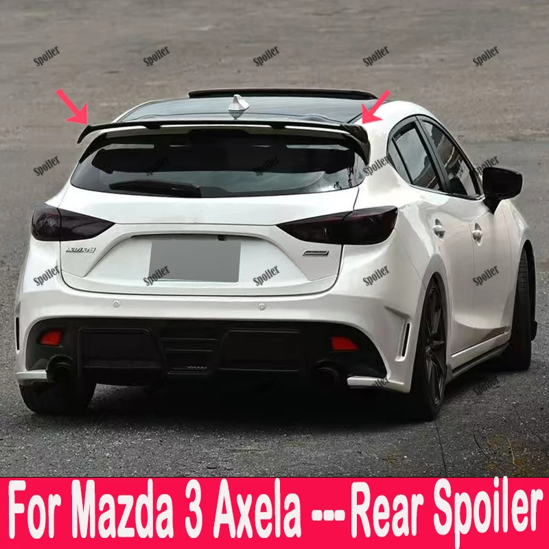 For Mazda 3 Axela Hatchback 2014-2026 Car Styling ABS Rear Roof Spoiler Wing Tail Trunk Lid Cover Auto Decoration