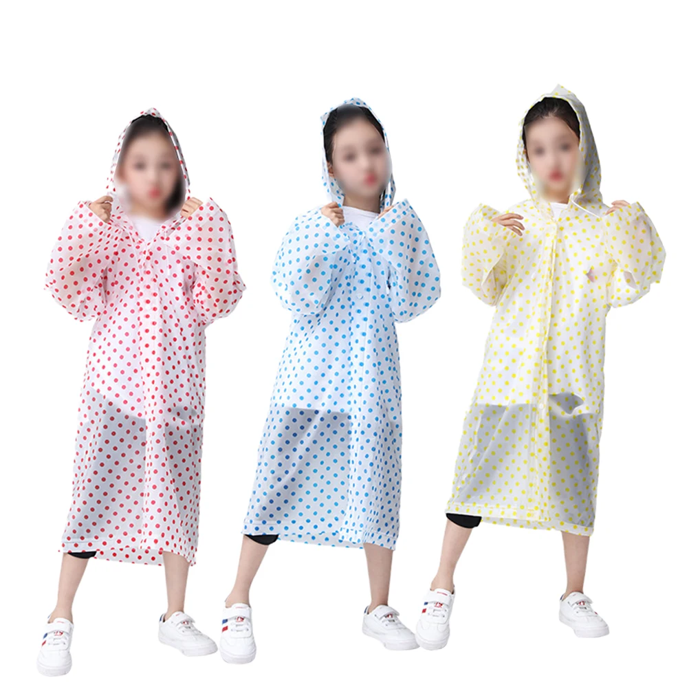 

Kids Raincoat Waterproof EVA Material Lightweight Portable Practical Rainwear Protective Suit Dot Pattern Fits Most