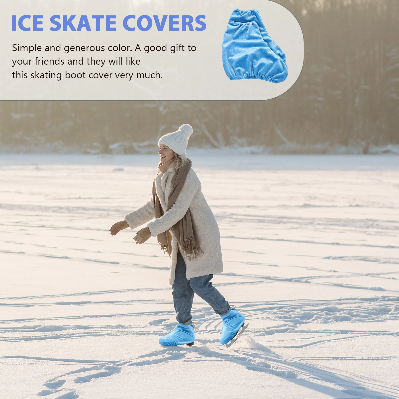 

Cover for Ice Skate Boot Accessories Blue Shoe Covers Figure Skating Shoes