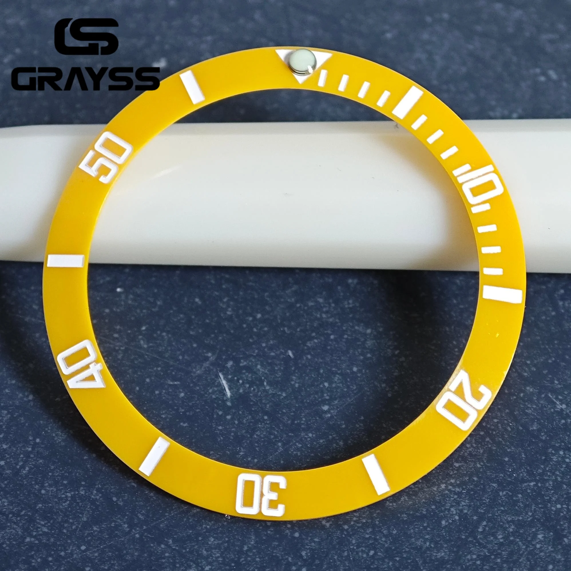 GRAYSS 38mm Keramik Für 40mm SUB Uhrengehäuse Legierung Uhr Lünette Einsatz Ring Hang NH35 NH34 GMT Tauchen Männer Uhr Teil Zubehör