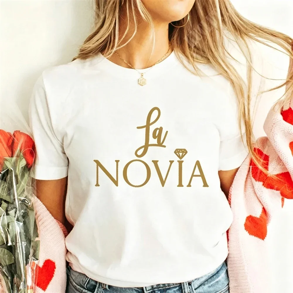 Team Bride Tribe T-shirt  Bachelorette Party Shirt for Spanish Bridal Shower Wedding Party Tops Bridesmaid Short Sleeve Tees