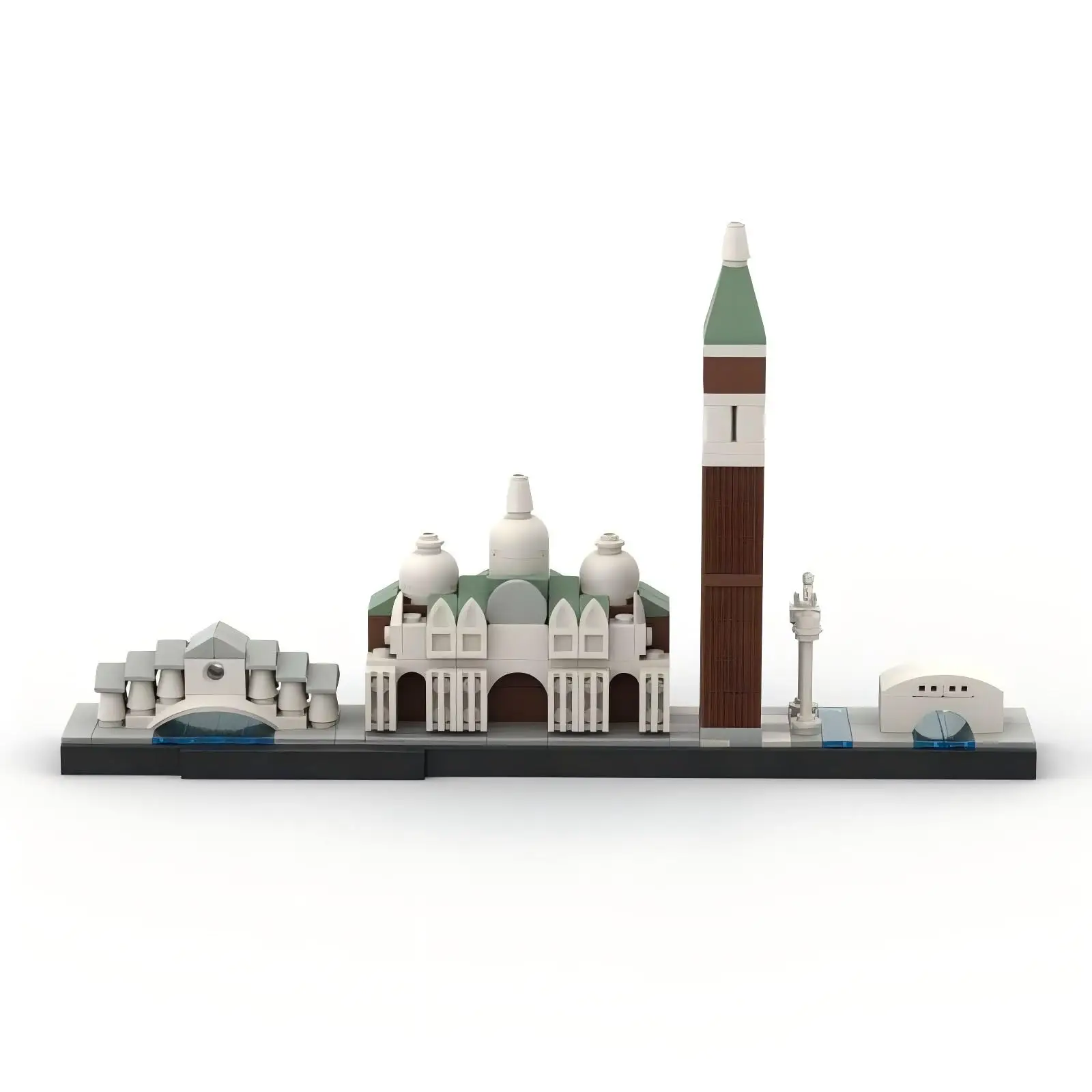 MOC-arquitectura de ciudad creativa, escena del horizonte de Venecia, punto de referencia, modelo de bloques de construcción, rompecabezas para niños, juguetes, adorno de regalo de cumpleaños