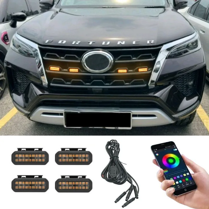 

LED Front Grille Light For Toyota Fotuner Car Daytime Running Light Wheel Eyebrow Lamp For Pickup Offroad 12V
