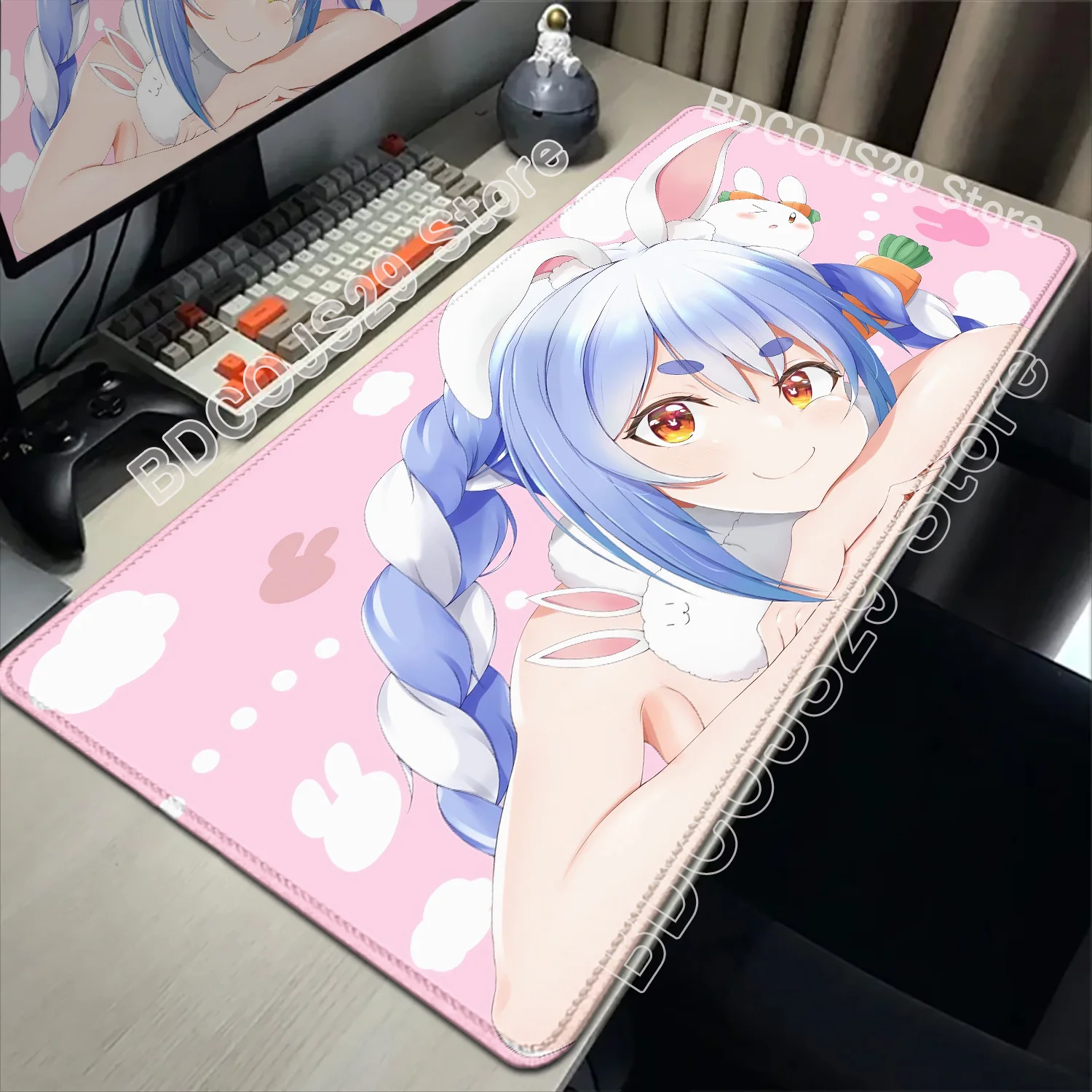 New HD Printing Usada Pekora Mouse Pad Laptop Hololive Keyboard Rug PC Kawaii Anime Girl Mousepad XXL Gamer Cabinet Big Desk Mat