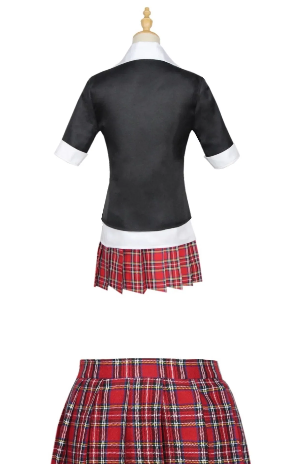 Anime-Spiel Danganronpa, Cosplay-Kostüm, Enoshima Junko Uniform, Café-Arbeitskleidung, kurzer Rock, Monokuma-Kopfbedeckung – Detail 10