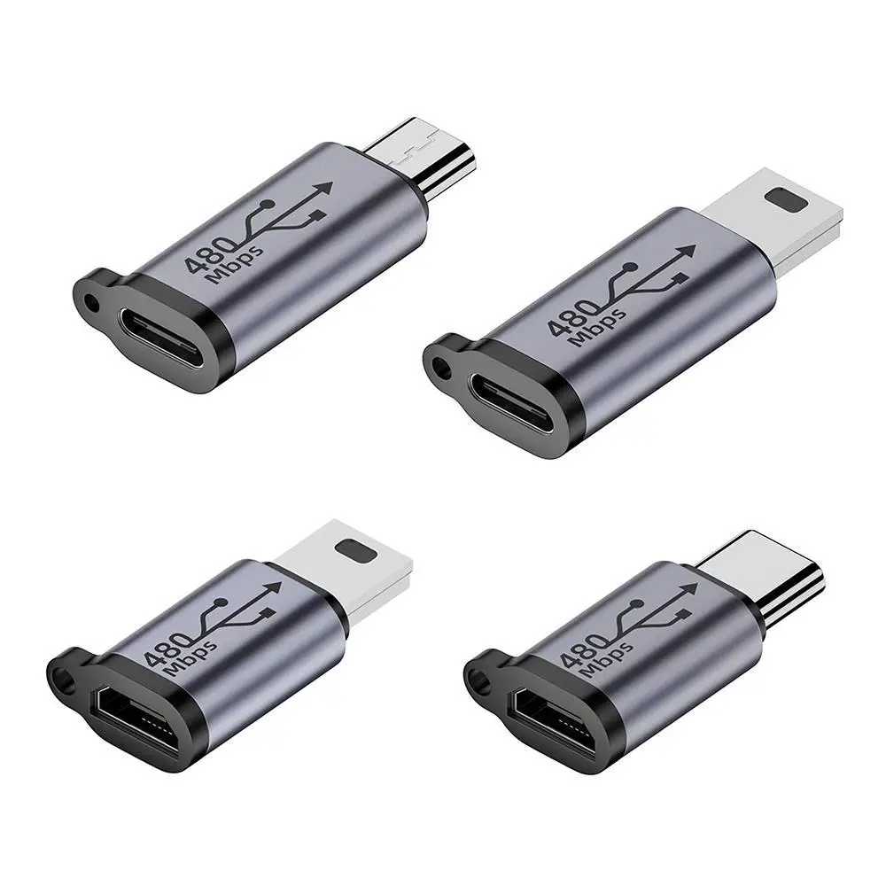 Mini Tipo C Adaptador USB, Liga de alumínio, USB 3.0, Transferência de dados OTG, Conversor para câmera, telefone, Tablet, Notebook, U Disk