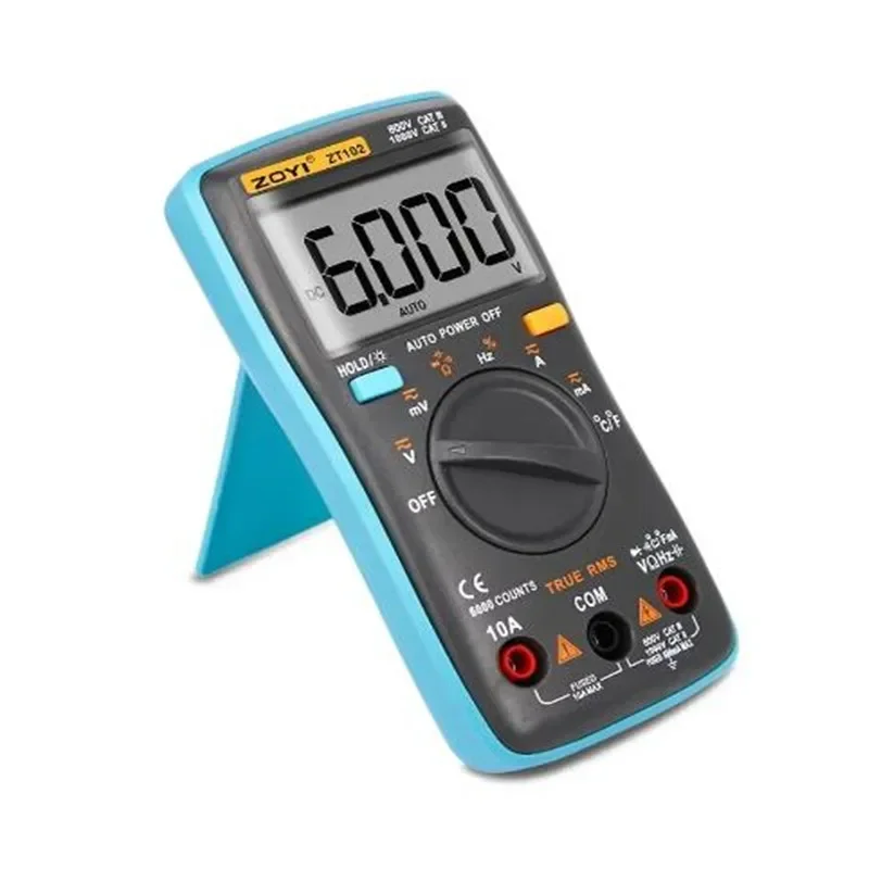 ZOYI ZT102 multimetro digitale 6000 conteggi AC/DC Tester di corrente di tensione voltmetro amperometro Ohm diodo resistenza misuratore di frequenza