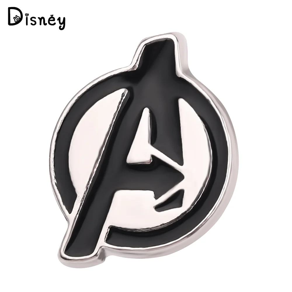 Marvel Superhero The Avengers Logo Brooch Metal Fashion Black Badge Pin Accessory Clothes Backpack Pin For Men Jewelry Gifts