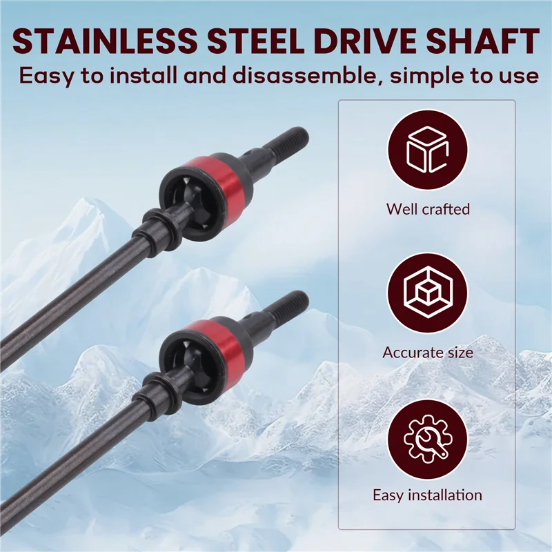 Para wałów napędowych ze stali nierdzewnej A45F-1, osi przedniej, części RC do Axial Scx10 Crawler RC Car