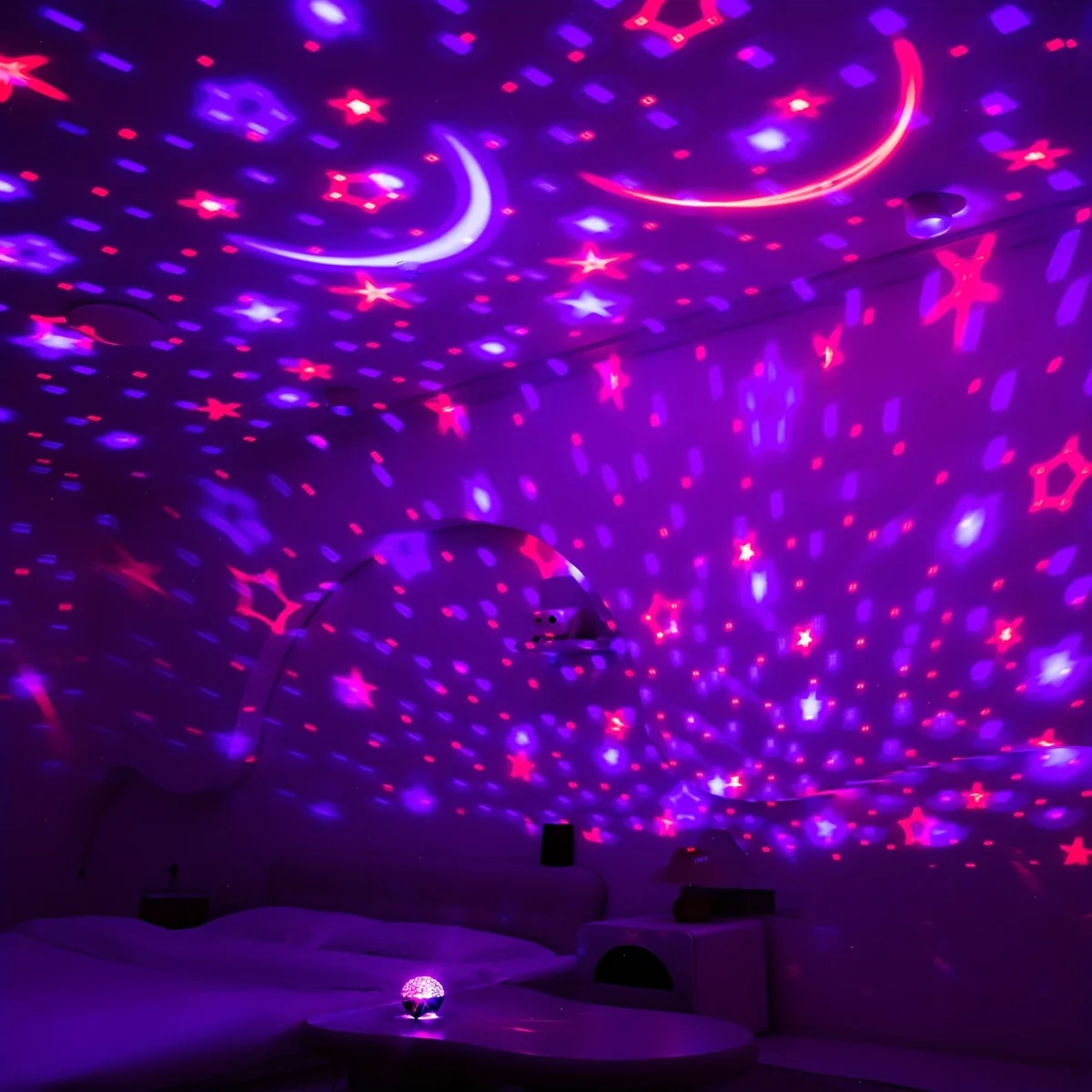 LED Night Light USB Plug RGB Starry Sky Galaxy Moon Projector Light Auto Color Changing for Kids Room Birthday Party Decor Gift