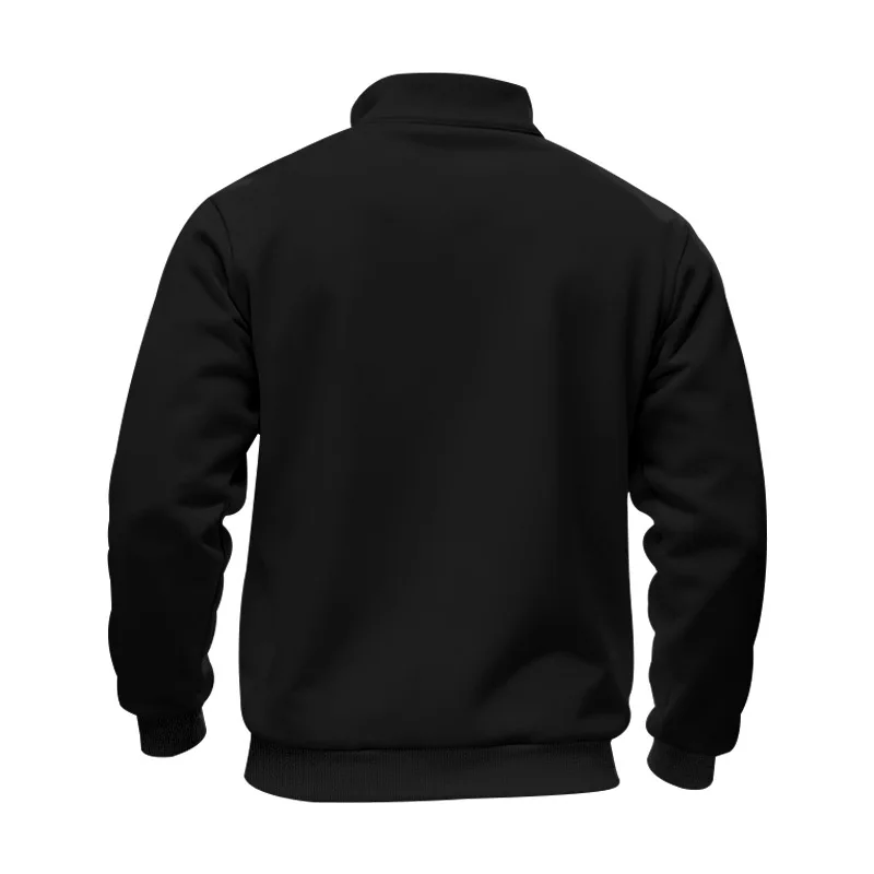 Grenzübergreifender Herbst- und Winter-Samt-Pullover für Herren, locker geschnitten, im Retro-Stil, lässig, mit Stehkragen, halbem Reißverschluss und Taschen für Pendler. – Detail 21