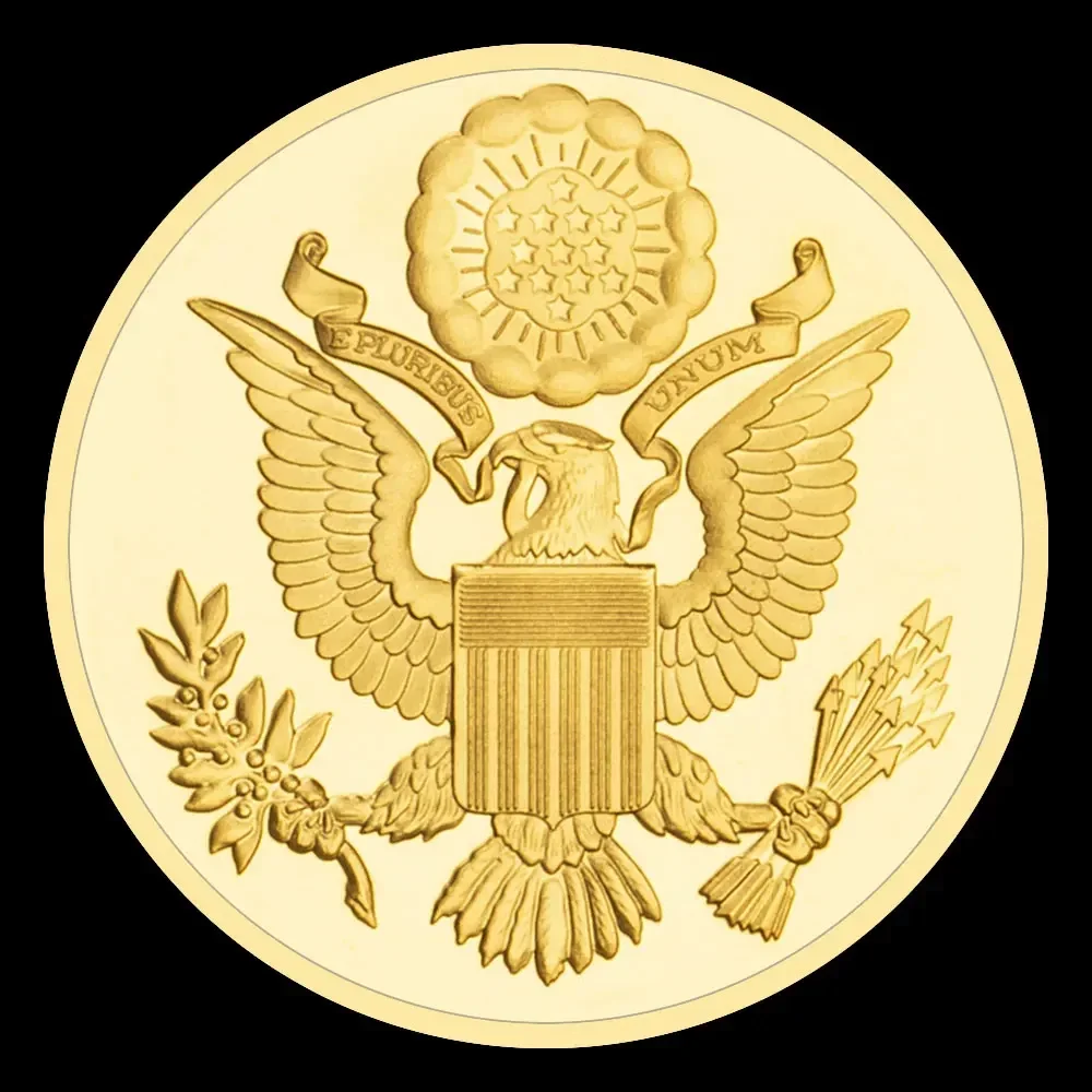 United States Freemason Golden Plated Souvenir Coin Annuit Coeptis Novus Ordo Seclorum Commemorative Coin Collectible Gift