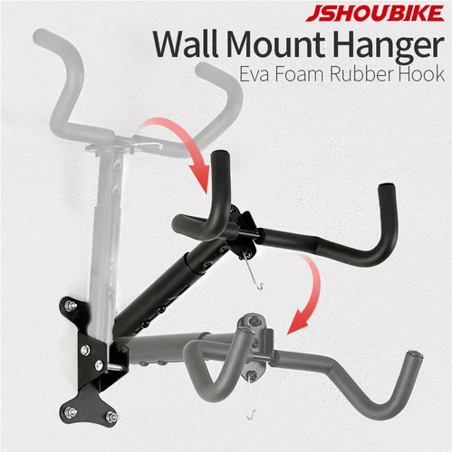 JSHOU BIKE Soporte de Pared para Garaje Soporte para Bicicleta Colgador Ajustable Almacenamiento para Bicicleta Garaje Hogar, Gancho para Bicicleta Horizontal Soporte para Bicicleta MTB/Bicicleta de Carretera