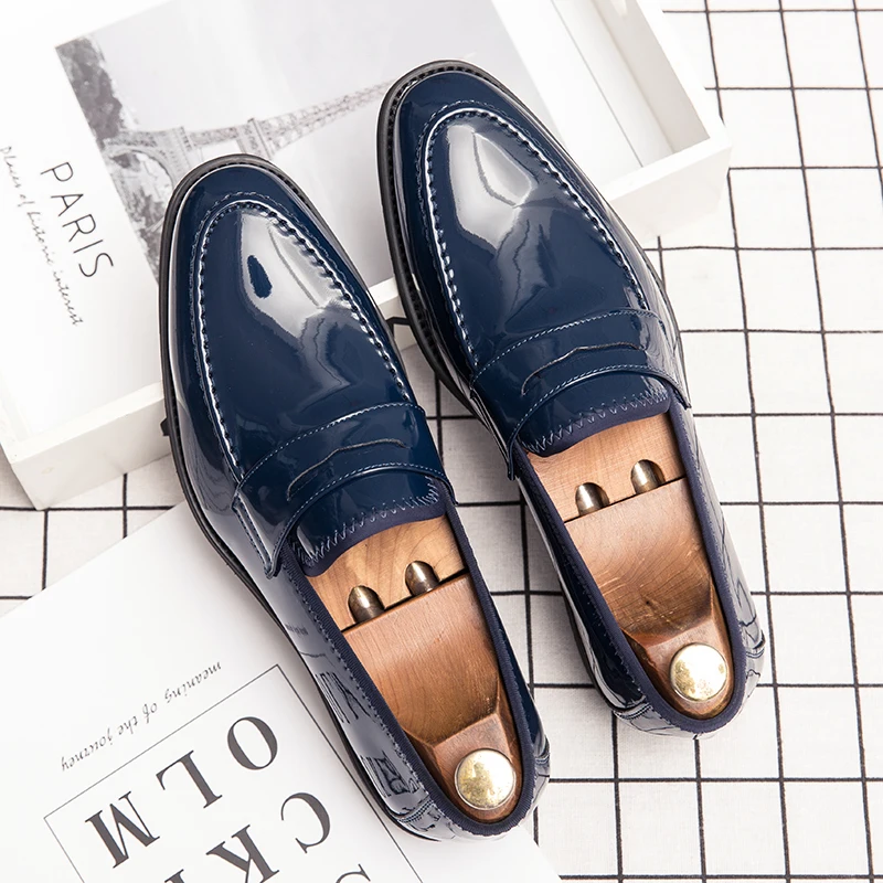 

Large Size 38-48 Classic Men Loafers Black Blue Casual Comfortable Business Office Small Leather Shoes Gentleman's Shoes Men
